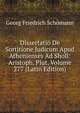 Dissertatio De Sortitione Judicum Apud Athenienses Ad Sholl: Aristoph. Plut, Volume 277 (Latin Edition), Georg Friedrich Sch?mann 