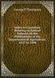 Index to Literature Relating to Animal Industry in the Publications of the Department of Agriculture, 1837 to 1898, George F Thompson 