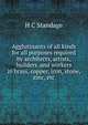 Agglutinants of all kinds for all purposes required by architects, artists, builders .and workers in brass, copper, iron, stone, zinc, etc, H C Standage 