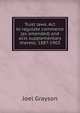 Trust laws. Act to regulate commerce (as amended) and acts supplementary thereto. 1887-1903, Joel Grayson 
