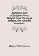 Ancestral line of Stephen Mott Wright from Nicholas Wright, the colonial ancestor;, Henry Whittemore 