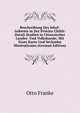 Beschreibung Des Jehol-Gebietes in Der Provinz Chihli: Detail-Studien in Chinesischer Landes- Und Volkskunde; Mit Einer Karte Und Sechzehn Illustrationen (German Edition), Otto Franke 