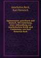 Agamemnon; griechisch und deutsch. Mit Einleitung, einer Abhandlung zur Aeschylischen Kritik und Commentar von Karl Heinrich Keck, Aeschylus,Keck, Karl Heinrich 