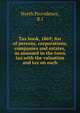 Tax book, 1869; list of persons, corporations, companies and estates, as assessed in the town tax.with the valuation and tax on each, North Providence, R.I 