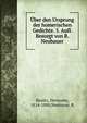 Uber den Ursprung der homerischen Gedichte. 5. Aufl. Besorgt von R. Neubauer, Bonitz, Hermann, 1814-1888,Neubauer, R 