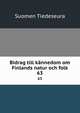 Bidrag till knnedom om Finlands natur och folk. 63, Suomen Tiedeseura 