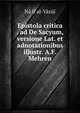 Epistola critica . ad De Sacyum, versione Lat. et adnotationibus illustr. A.F. Mehren, Na?if al-Yaziji 