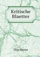 Kritische Blaetter, Otto Hense 