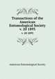 Transactions of the American Entomological Society. v. 20 1893, American Entomological Society 