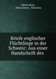 Briefe englischer Flchtlinge in der Schweiz. Aus einer Handschrift des Berner Staats-Archivs, Alfred Stern, Alfred Stern, Historien 