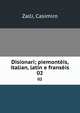 Disionari; piemontis, italian, latin e fransis. 02, Zalli, Casimiro 
