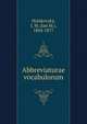 Abbreviaturae vocabulorum, Hula?kovsky?, J. M. (Jan M.), 1804-1877 