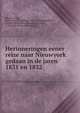Herinneringen eener reize naar Nieuwyork gedaan in de jaren 1831 en 1832, [Brauw, J. de], [from old catalog] supposed author,Krayenhoff, Cornelis Rudolphus Theodorus, baron, 1758-1840. [from old catalog] 