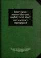 Interviews: memorable and useful; from diary and memory reproduced, Cox, Samuel Hanson, 1793-1881,Chalmers, Thomas, 1780-1847,Emmons, Nathanael, 1745-1840,Adams, John Quincy, 1767-1848 