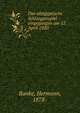 Das altagyptische Schlangenspiel : eingegangen am 12. April 1920, Ranke, Hermann, 1878- 