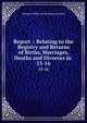 Report .: Relating to the Registry and Returns of Births, Marriages, Deaths and Divorces in .. 13-16, Vermont Office of Secretary of State 
