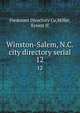 Winston-Salem, N.C. city directory serial. 12, Piedmont Directory Co,Miller, Ernest H 