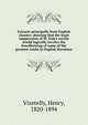 Extracts principally from English classics: showing that the legal suppression of M. Zola's novels would logically involve the bowdlerizing of some of the greatest works in English literature, Vizetelly, Henry, 1820-1894 