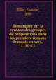 Remarques sur la syntaxe des groupes de propositions dans les premiers romans francais en vers, 1150-75, Biller, Gunnar, 1890- 