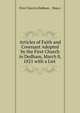 Articles of Faith and Covenant Adopted by the First Church in Dedham, March 8, 1821 with a List ., First Church (Dedham , Mass.) 