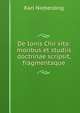 De Ionis Chii vita: moribus et studiis doctrinae scripsit, fragmentaque, Karl Nieberding 
