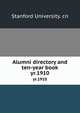Alumni directory and ten-year book. yr.1910, Stanford University. cn 