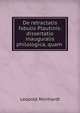 De retractatis fabulis Plautinis: dissertatio inauguralis philologica, quam ., Leopold Reinhardt 