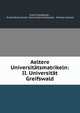 Aeltere Universitatsmatrikeln: II. Universitat Greifswald, Ernst Friedl?nder , Ernst-Moritz-Arndt -Universit?t Greifswald , Herman Granier 