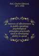 Sources of effectiveness in public speaking; psychological principles practically used in developing ability to speak, Neil, Charles Edmund, 1871-1930 