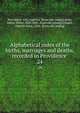 Alphabetical index of the births, marriages and deaths, recorded in Providence . 24, Providence. City registrar. [from old catalog],Snow, Edwin Miller, 1820-1888. [from old catalog],Chapin, Charles Value, 1856- [from old catalog] 