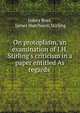 On protoplasm, an examination of J.H. Stirling's criticism in a paper entitled As regards ., James Ross, James Hutchison Stirling 