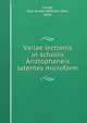 Variae lectionis in scholiis Aristophaneis latentes microform, Lange, Karl Gustav Wilhelm Otto, 1850- 