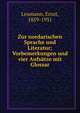 Zur nordarischen Sprache und Literatur; Vorbemerkungen und vier Aufsatze mit Glossar, Leumann, Ernst, 1859-1931 