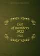 List of members. 1922, Institution of Mechanical Engineers (Great Britain) 