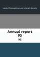 Annual report. 95, Leeds Philosophical and Literary Society 