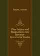 Uber Aoden und Rhapsoden; eine literatur-historische Studie, Sauer, Anton 