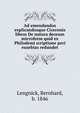Ad emendandos explicandosque Ciceronis libros De natura deorum microform quid ex Philodemi scriptione peri eusebias redundet, Lengnick, Bernhard, b. 1846 