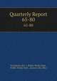 Quarterly Report. 65-80, Providence (R.I .). Public Works Dept , Public Works Dept , Kansas City (Mo.) 