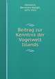 Beitrag zur Kenntnis der Vogelwelt Islands, Hantzsch, Bernhard Adolph, 1875-1911 