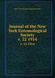 Journal of the New York Entomological Society. v. 22 1914, New York Entomological Society 