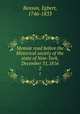 Memoir read before the Historical society of the state of New-York, December 31,1816. 2, Benson, Egbert, 1746-1833 