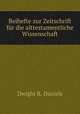 Beihefte zur Zeitschrift fur die alttestamentliche Wissenschaft, Dwight R. Daniels 
