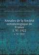 Annales de la Socit entomologique de France. t. 91 1922, 