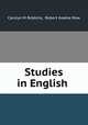 Studies in English ., Carolyn M Robbins, Robert Keable Row 
