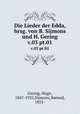 Die Lieder der Edda, hrsg. von B. Sijmons und H. Gering. v.03 pt.01, Gering, Hugo, 1847-1925,Sijmons, Barend, 1853- 