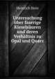 Untersuchung uber faserige Kieselsauren und deren Verhaltnis zu Opal und Quarz, Heinrich Hein 