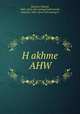 H?akhme AHW, Duckesz, Eduard, 1868- [from old catalog],Goldschmidt, Salomon, 1865- [from old catalog] tr 
