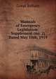 Manuals of Emergency Legislation: Supplement (no. 2) Dated May 10th, 1919 ., Great Britain 