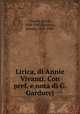 Lirica, di Annie Vivanti. Con pref. e nota di G. Garducci, Annie Vivanti 