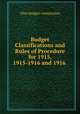 Budget Classifications and Rules of Procedure for 1915, 1915-1916 and 1916 ., Ohio Budget commission 